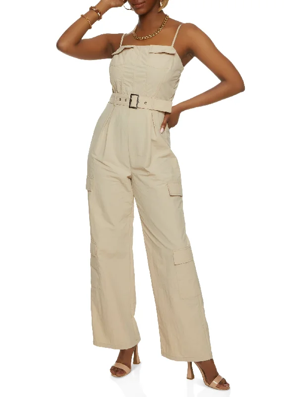 Nylon Sleeveless Parachute Jumpsuit