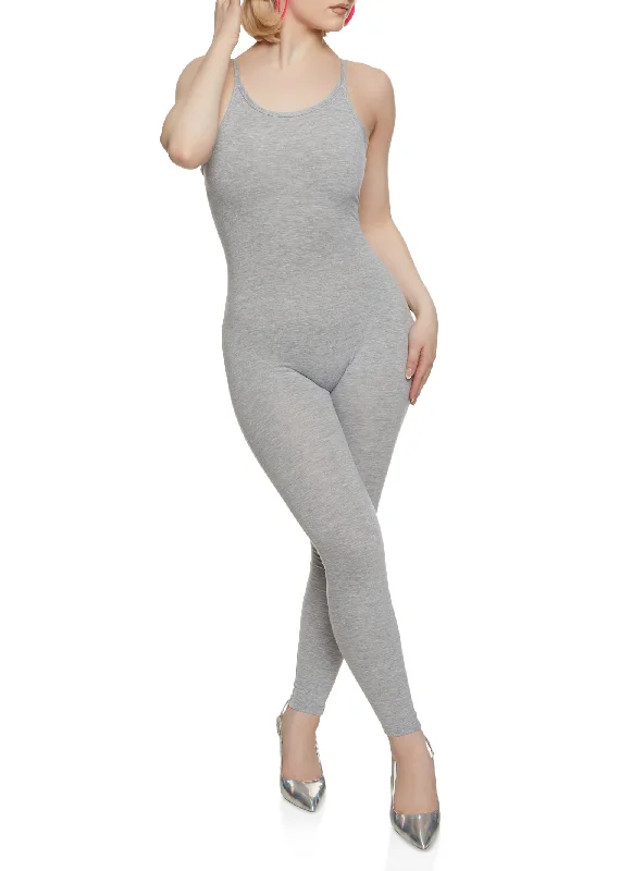 Solid Scoop Neck Cami Catsuit