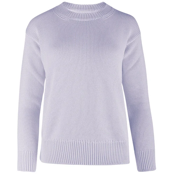 Oversized Round Neck Pullover in Wisteria