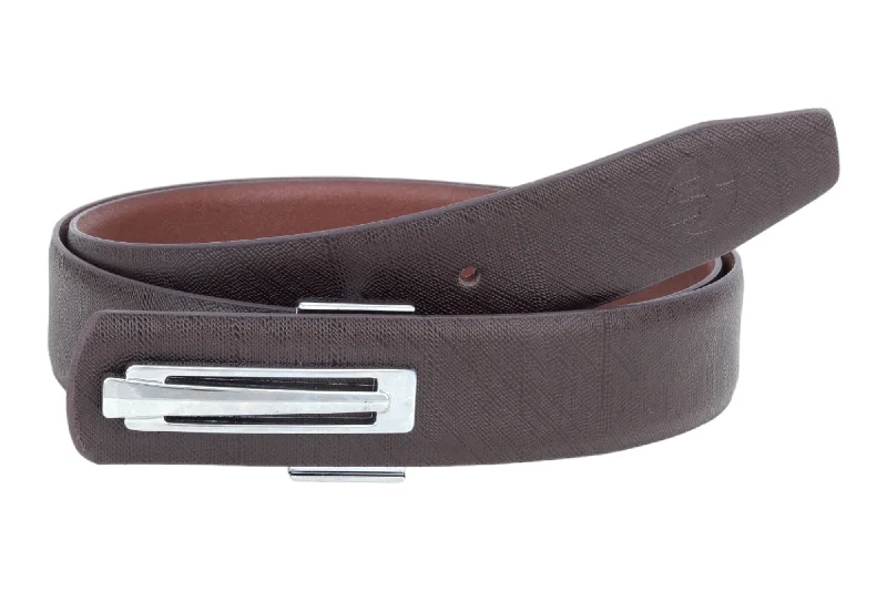 Mens Formal leather Belt With Exclusive Buckle 998609 (Brown)