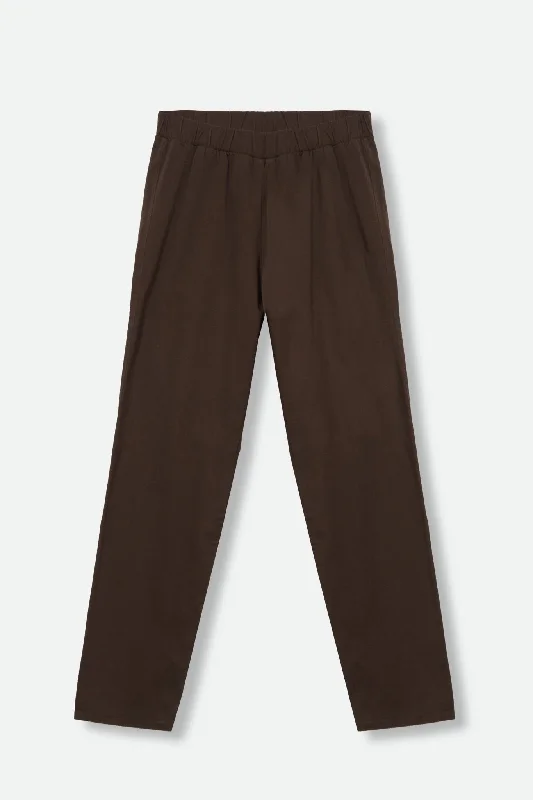 PERRYN PANT IN COTTON STRETCH IN CHOCOLATE BROWN